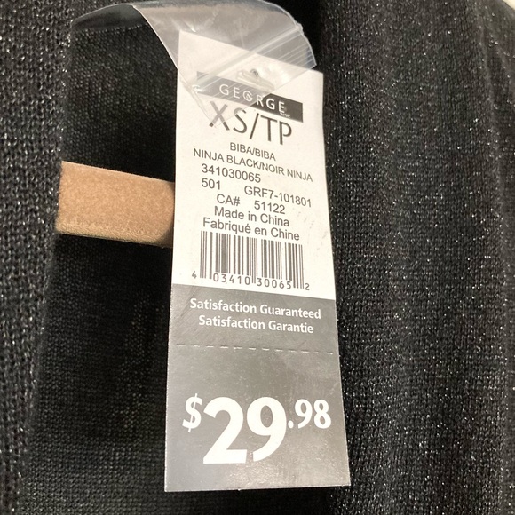 XS•NWT•GEORGE•NINJA BLACK LIGHTWEIGHT SPARKLY OPEN KNIT CARDIGAN• - Picture 5 of 5